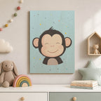 Cute Monkey Wood Print by OnWood Australia