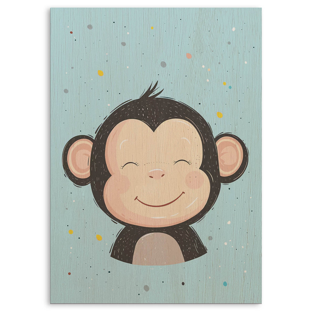 Cute Monkey Wood Print by OnWood Australia