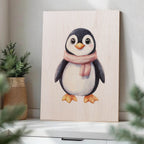 Cute Penguin Wood Print by OnWood Australia