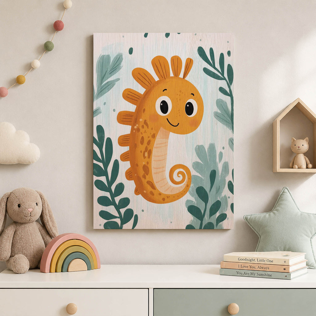 Cute Seahorse Wood Print by OnWood Australia