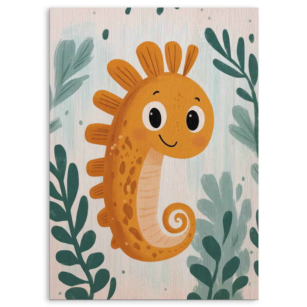 Cute Seahorse Wood Print by OnWood Australia