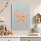 Cute Starfish Wood Print by OnWood Australia