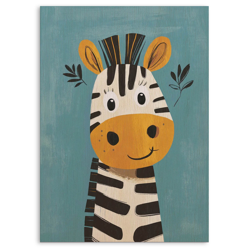 Cute Zebra Wood Print by OnWood Australia