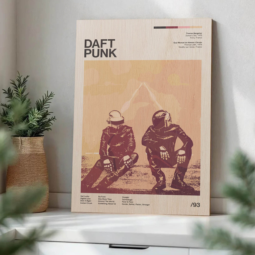 Daft Punk Wood Print by OnWood Australia