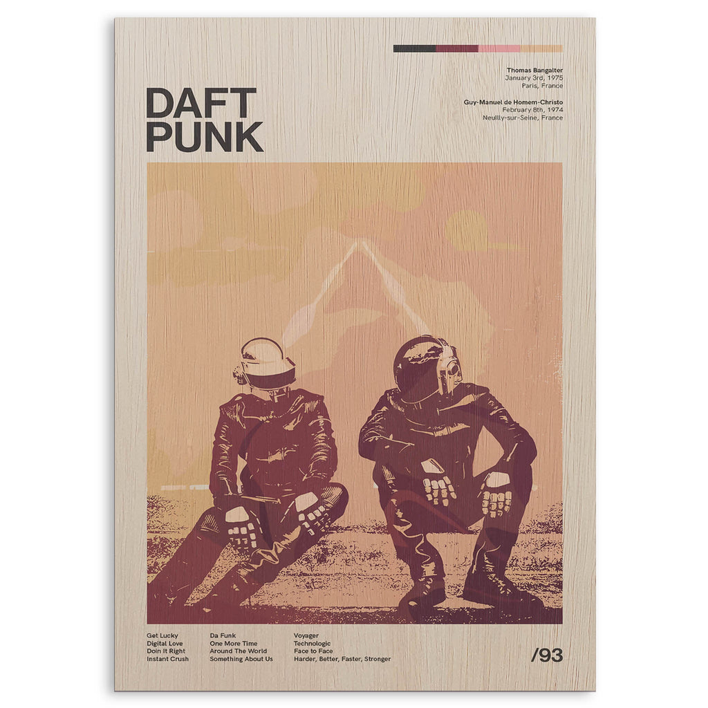 Daft Punk Wood Print by OnWood Australia