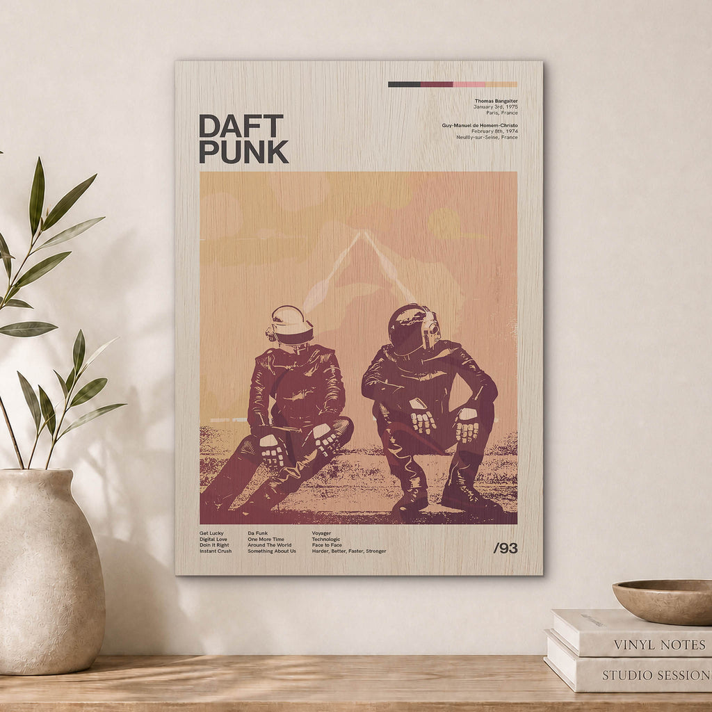 Daft Punk Wood Print by OnWood Australia