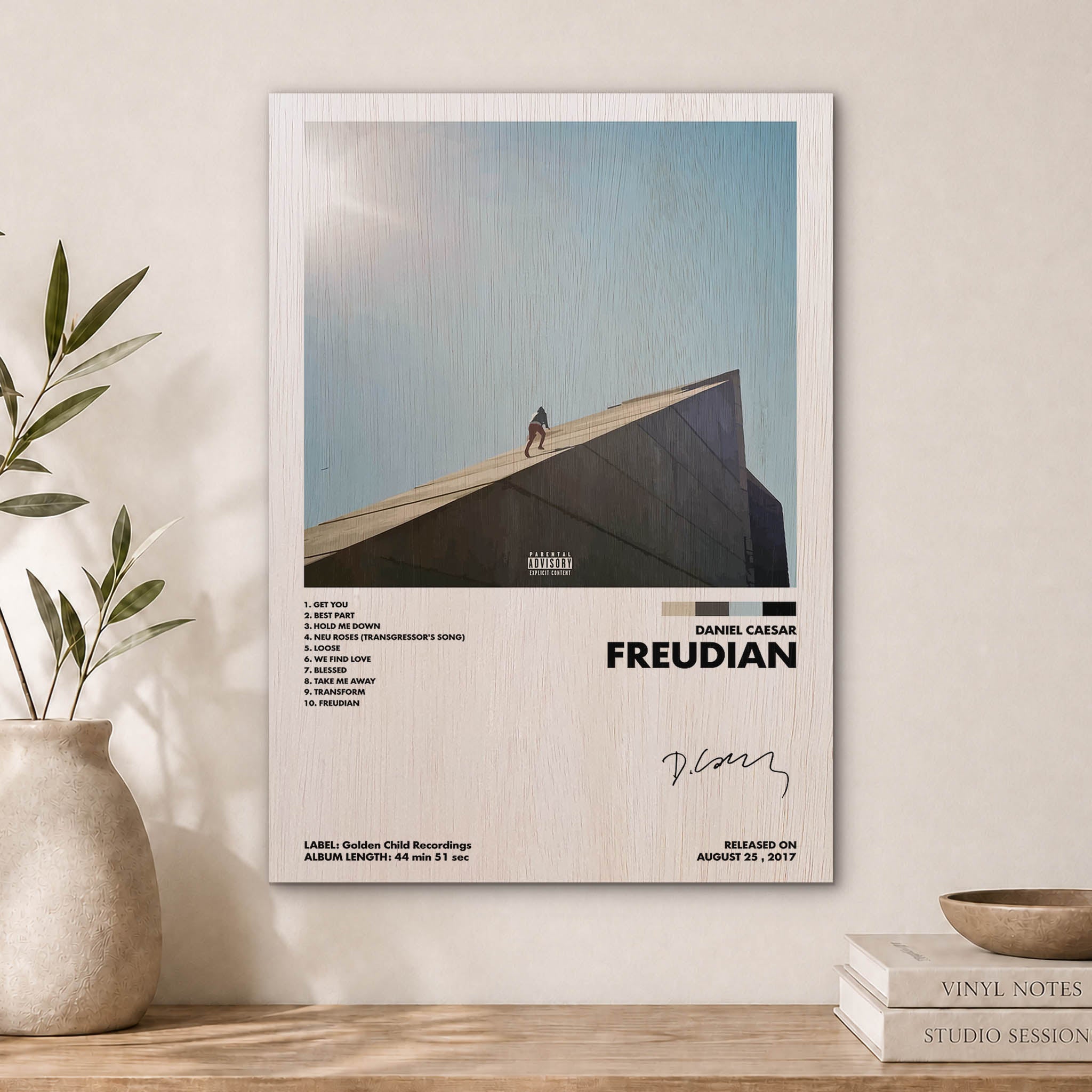 Daniel Caesar Freudian Wood Print by OnWood Australia