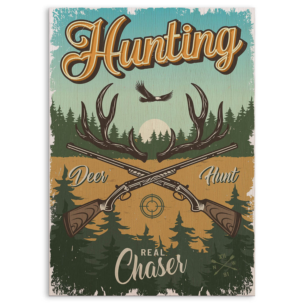 Deer Hunter Wood Print by OnWood Australia