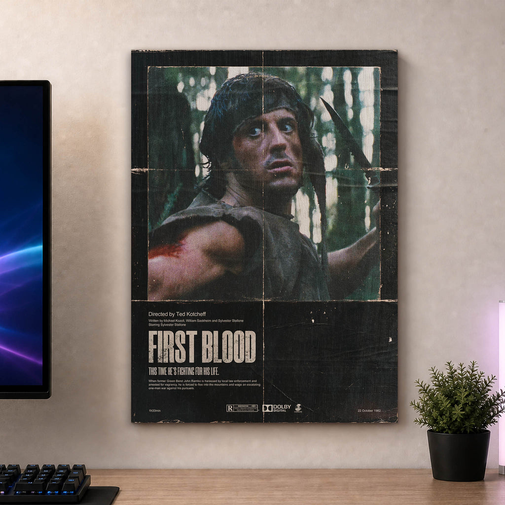 First Blood Rambo Wood Print by OnWood Australia