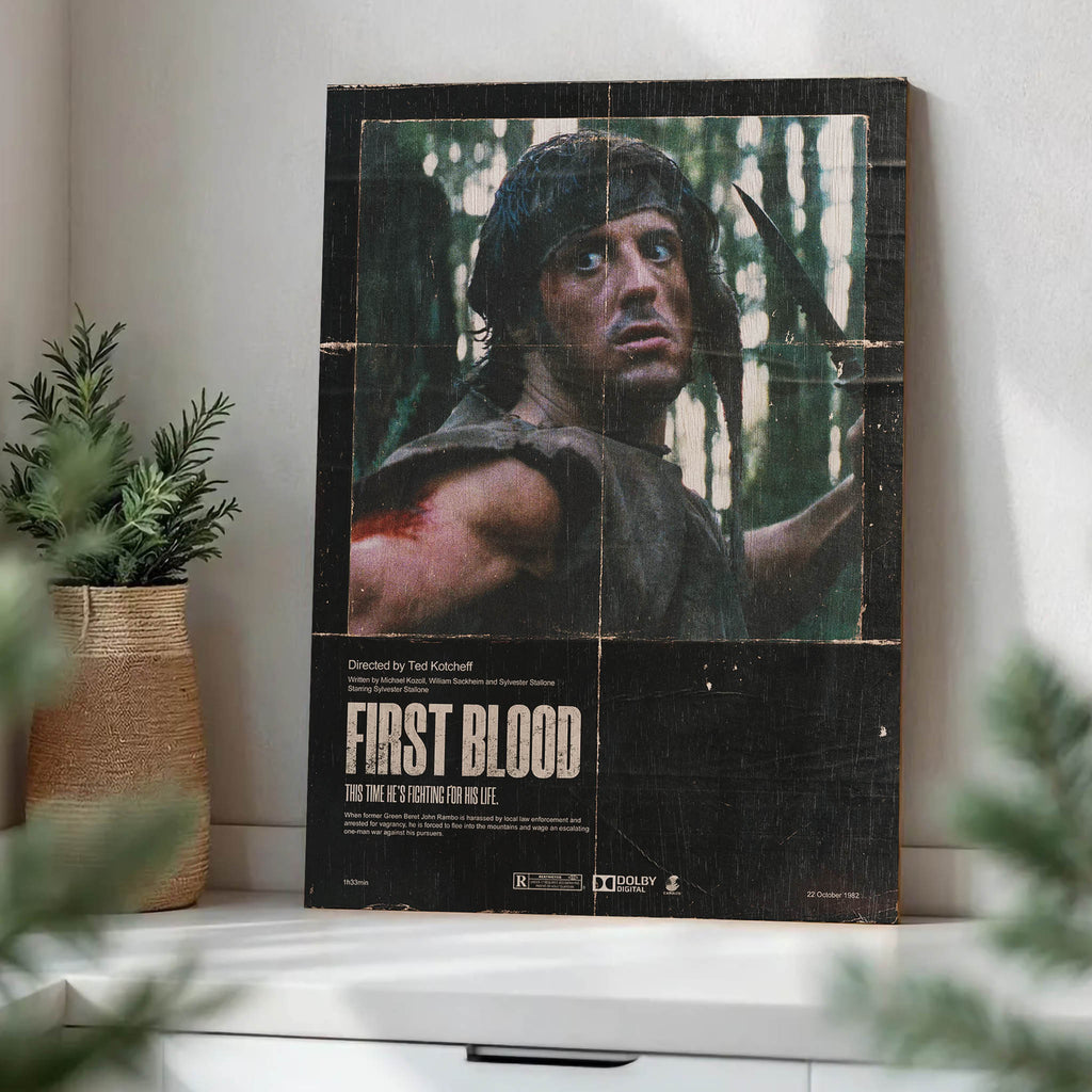 First Blood Rambo Wood Print by OnWood Australia