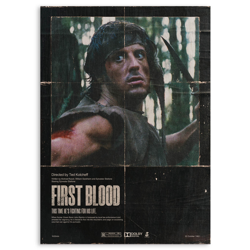 First Blood Rambo Wood Print by OnWood Australia