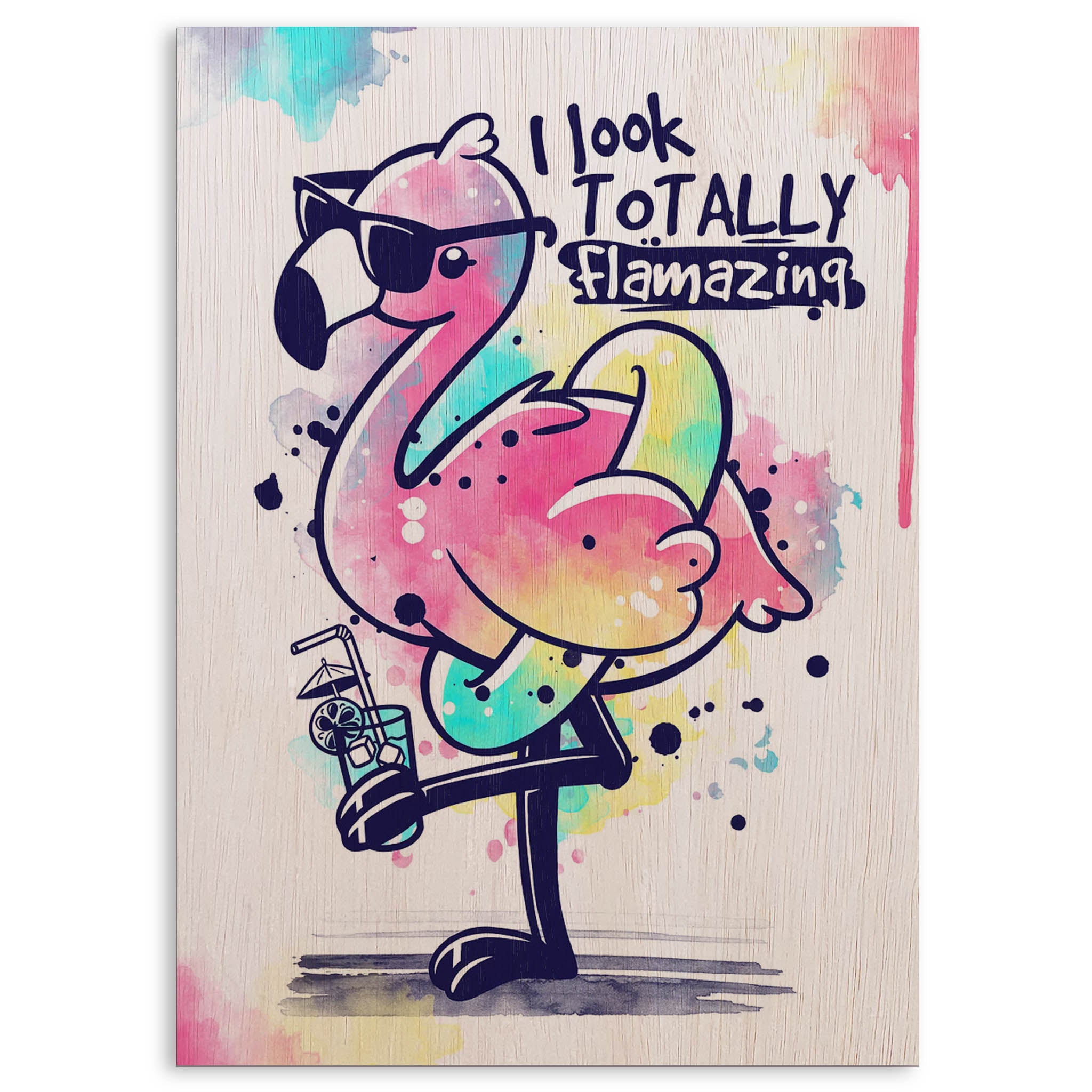Flamazing Flamingo Wood Print by OnWood Australia