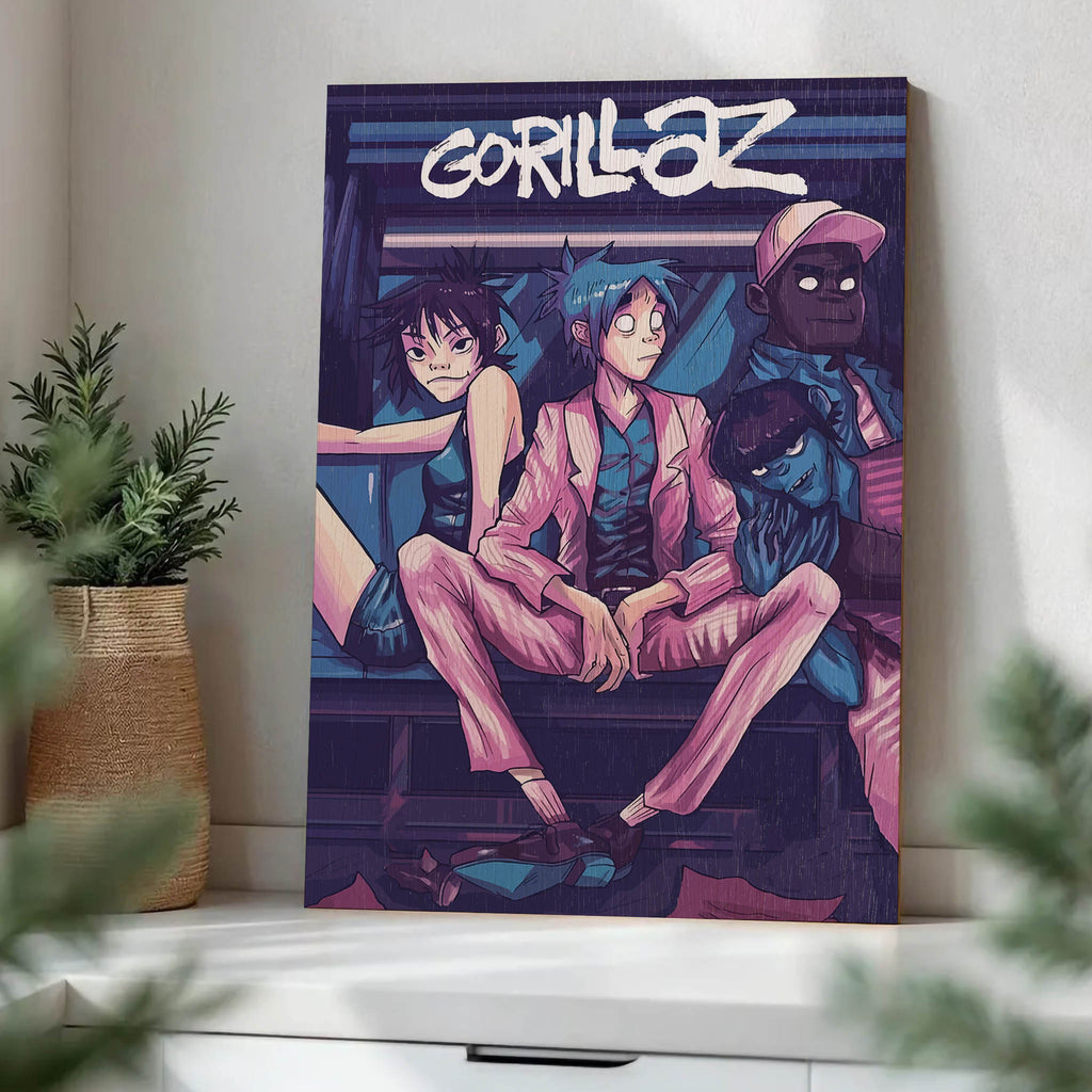 Gorillaz Wood Print by OnWood Australia