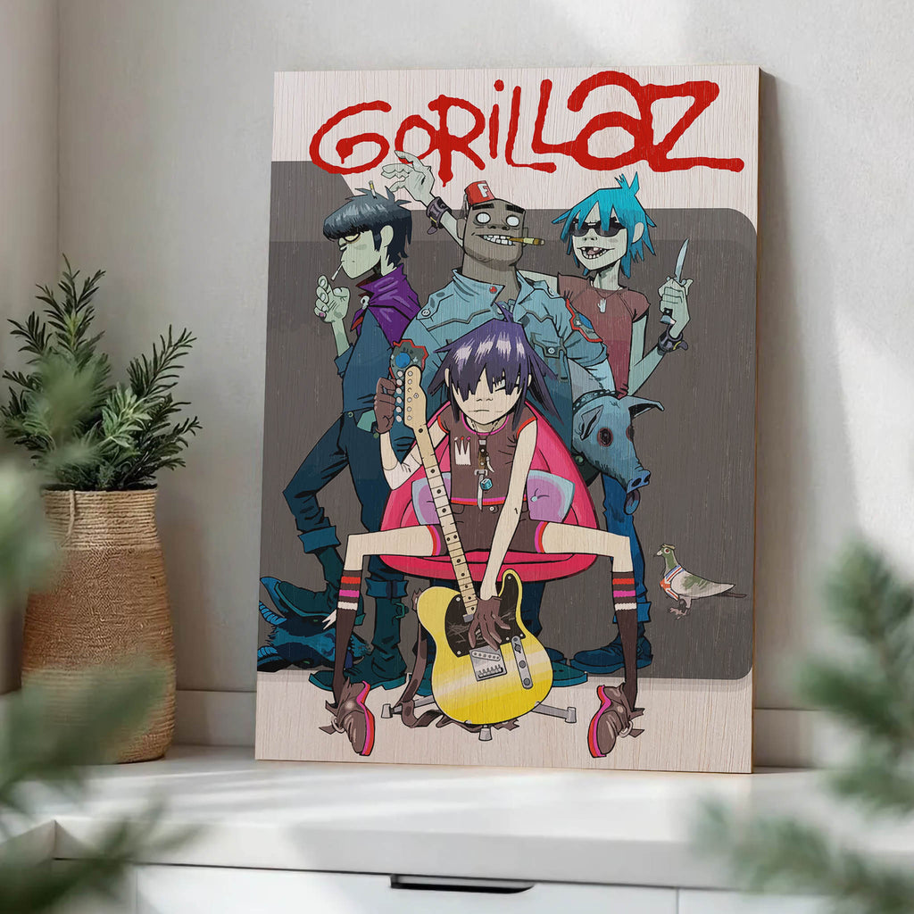 Gorillaz Wood Print by OnWood Australia