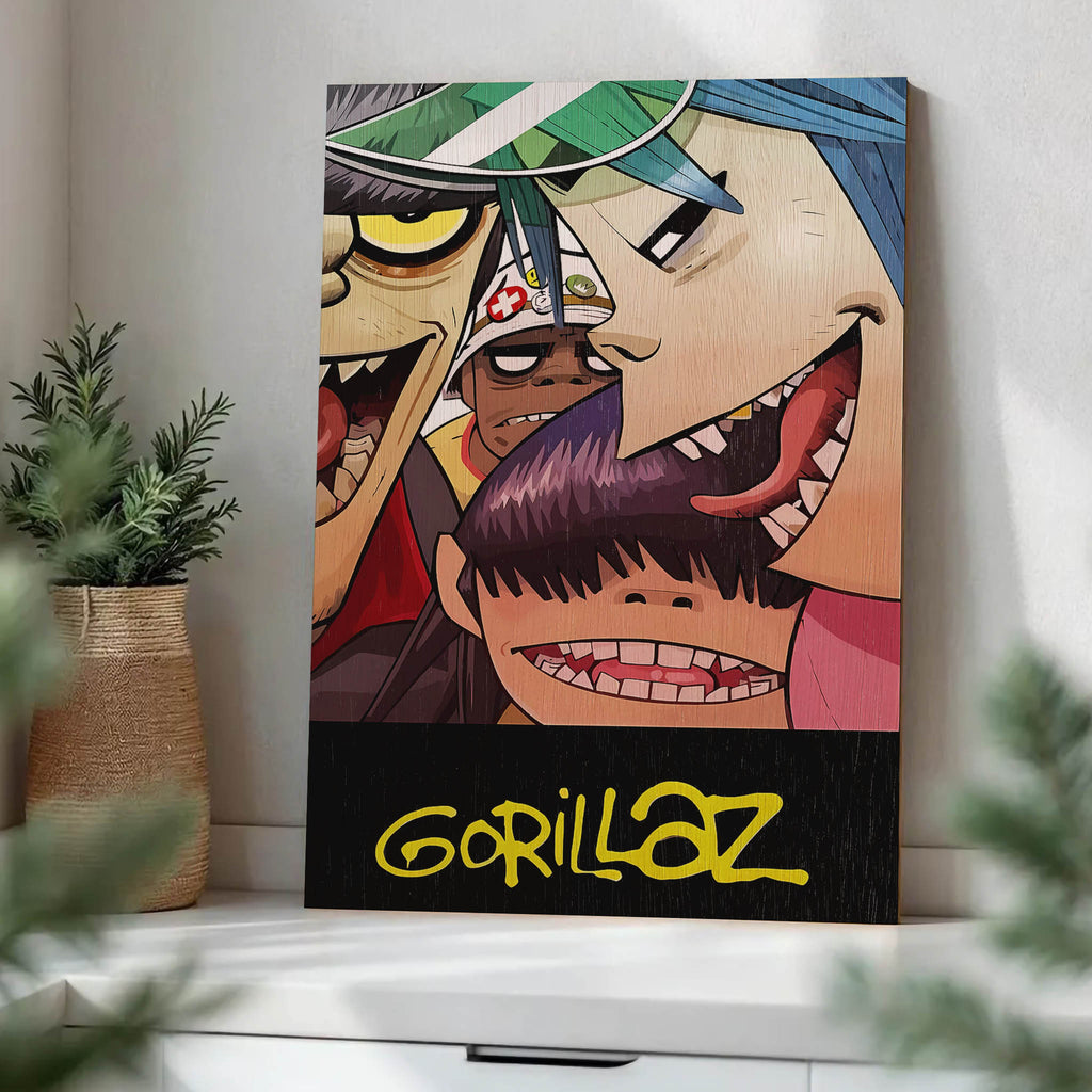 Gorillaz Wood Print by OnWood Australia