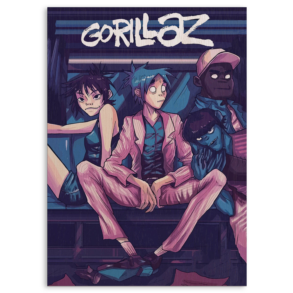 Gorillaz Wood Print by OnWood Australia