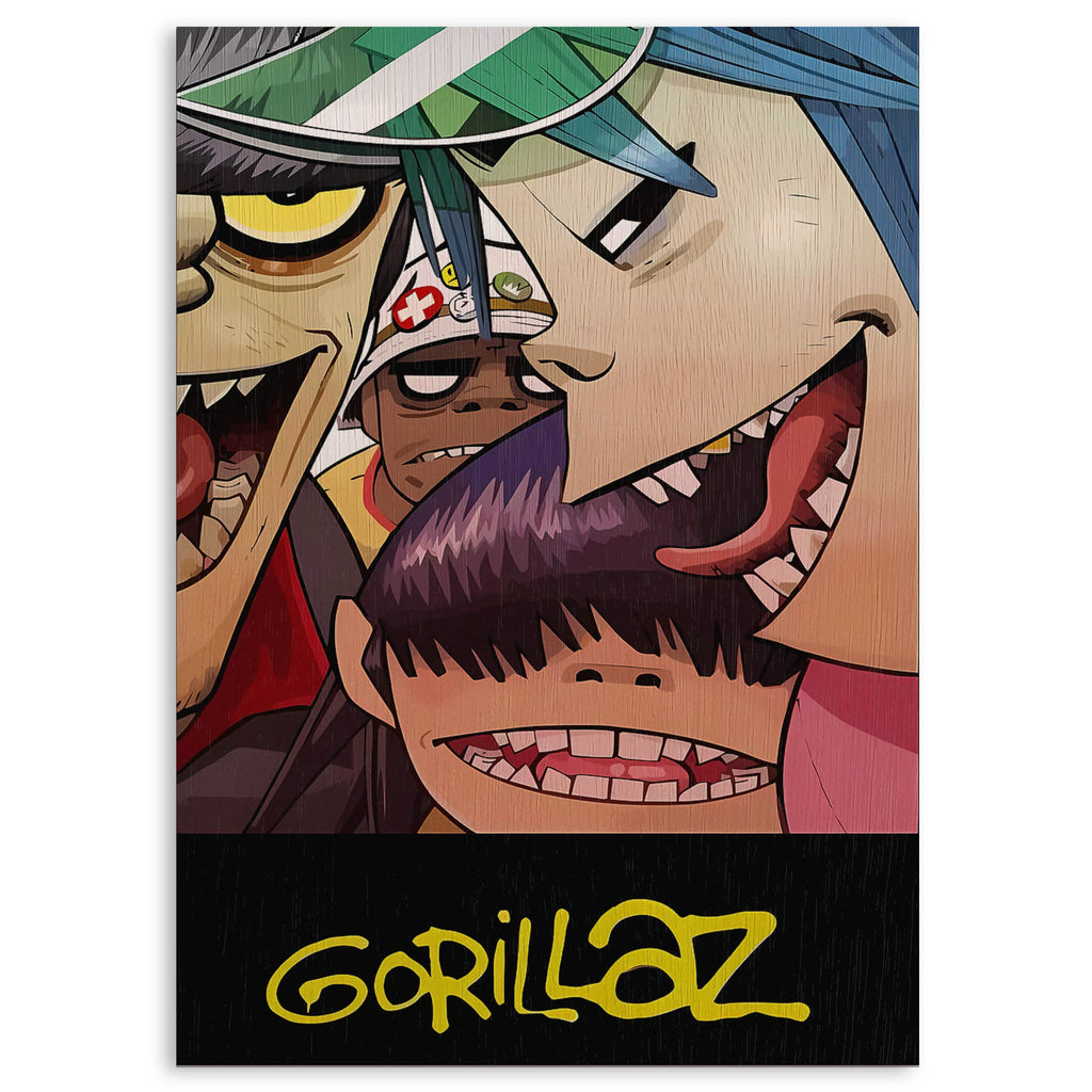 Gorillaz Wood Print by OnWood Australia