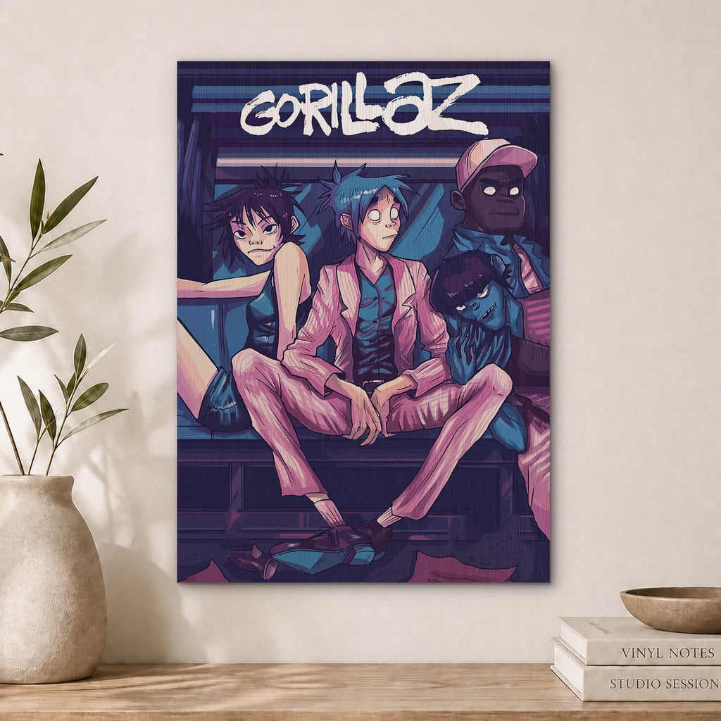Gorillaz Wood Print by OnWood Australia