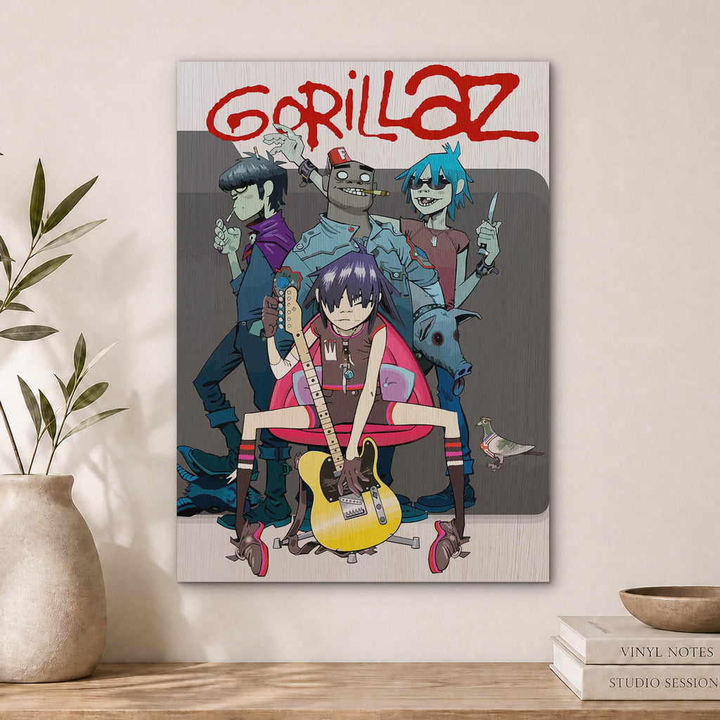 Gorillaz Wood Print by OnWood Australia