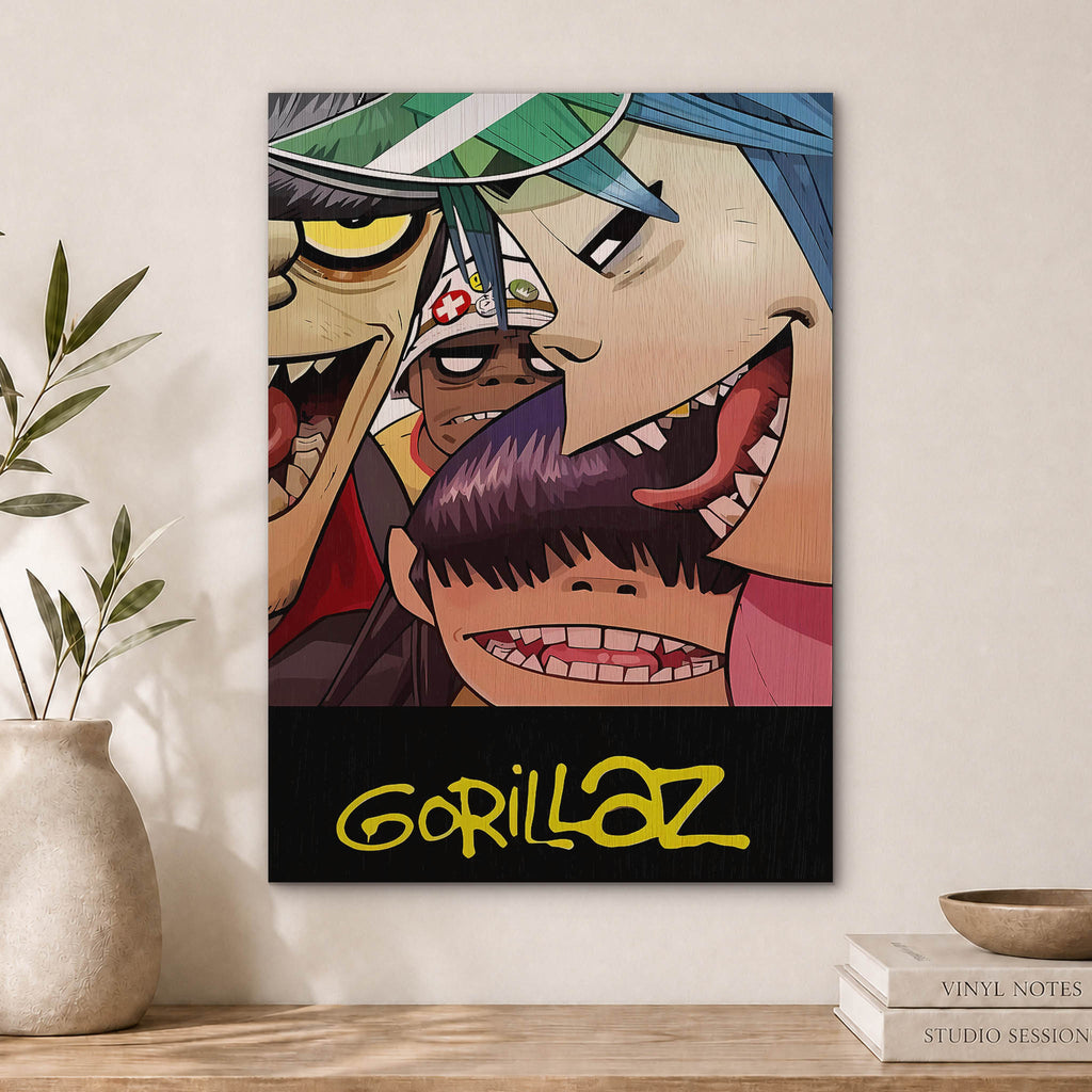 Gorillaz Wood Print by OnWood Australia