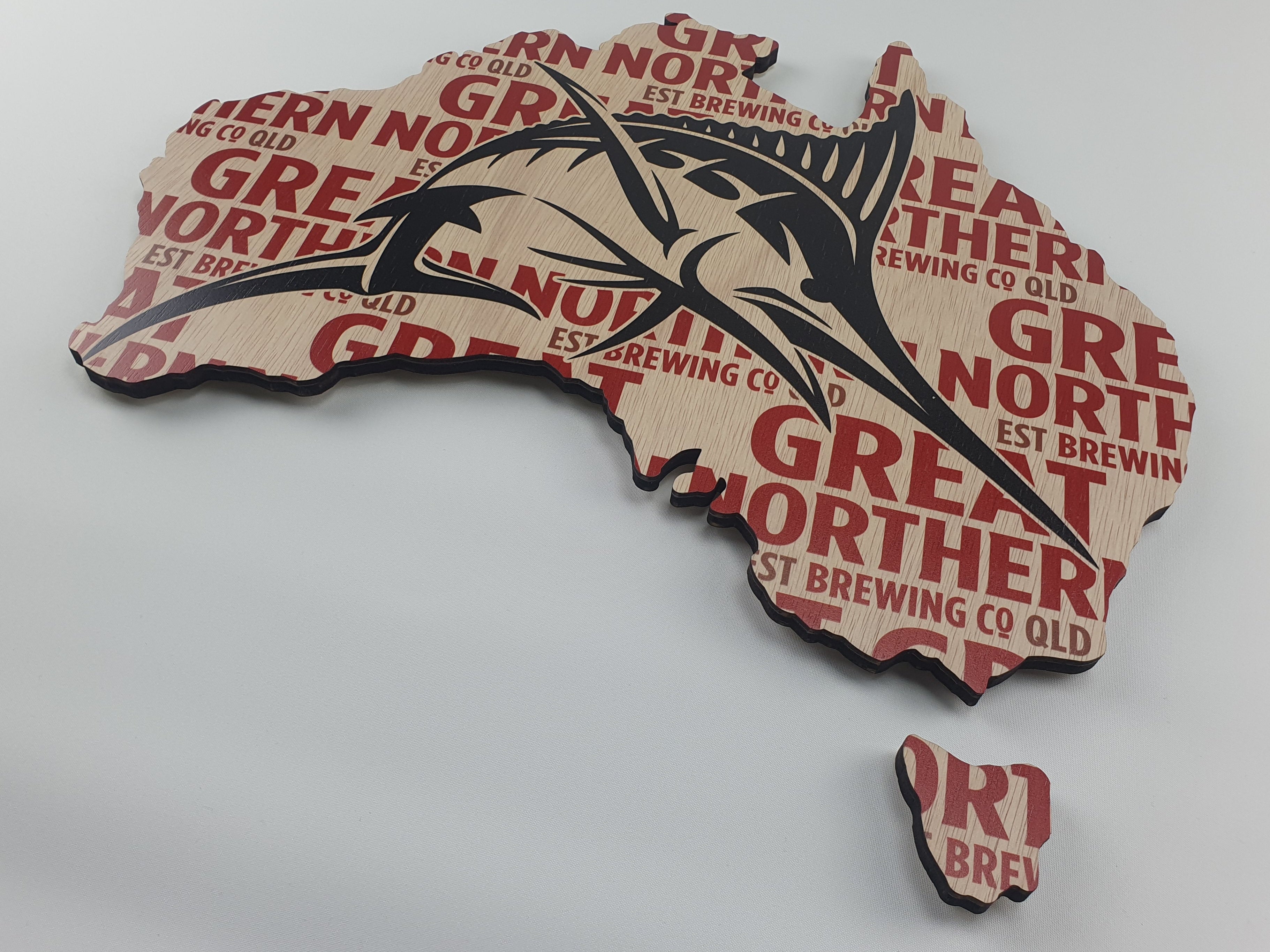 Australia Wood Print Map - Logo Request