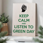 Green Day Keep Calm Wood Print by OnWood Australia