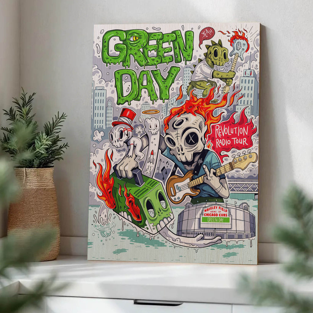 Green Day Wood Print by OnWood Australia