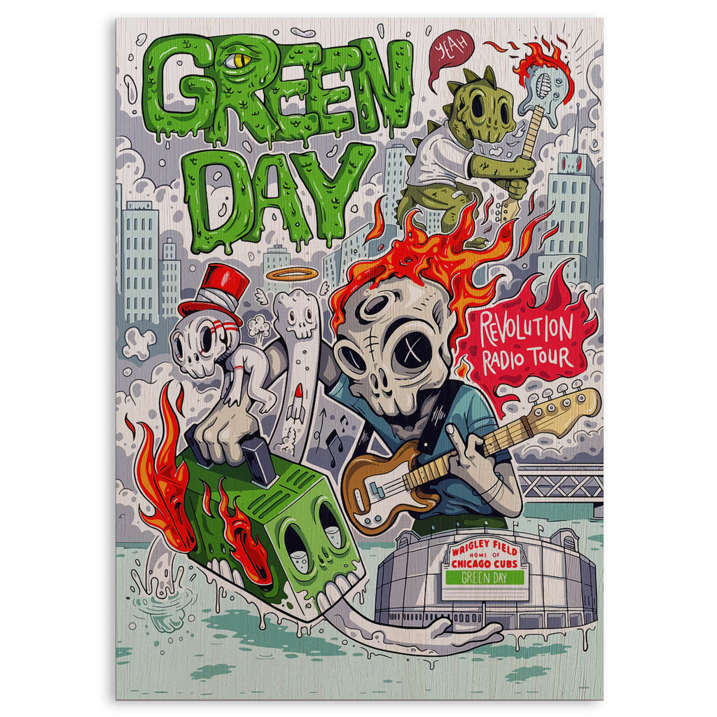 Green Day Wood Print by OnWood Australia