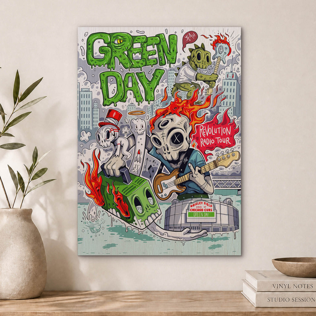 Green Day Wood Print by OnWood Australia