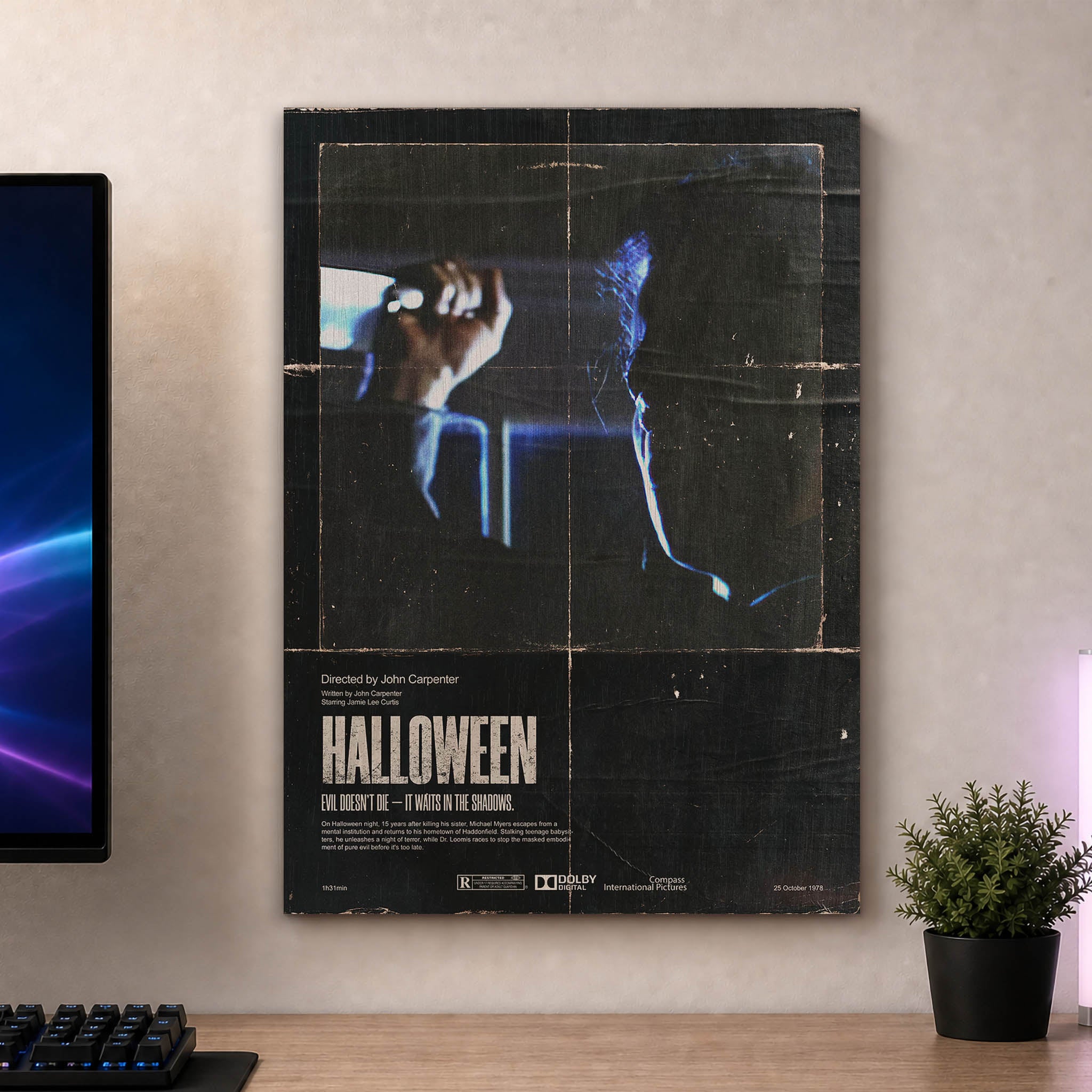 Halloween Michael Myers Wood Print by OnWood Australia