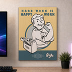 Hard Work Happy Work Wood Print by OnWood Australia