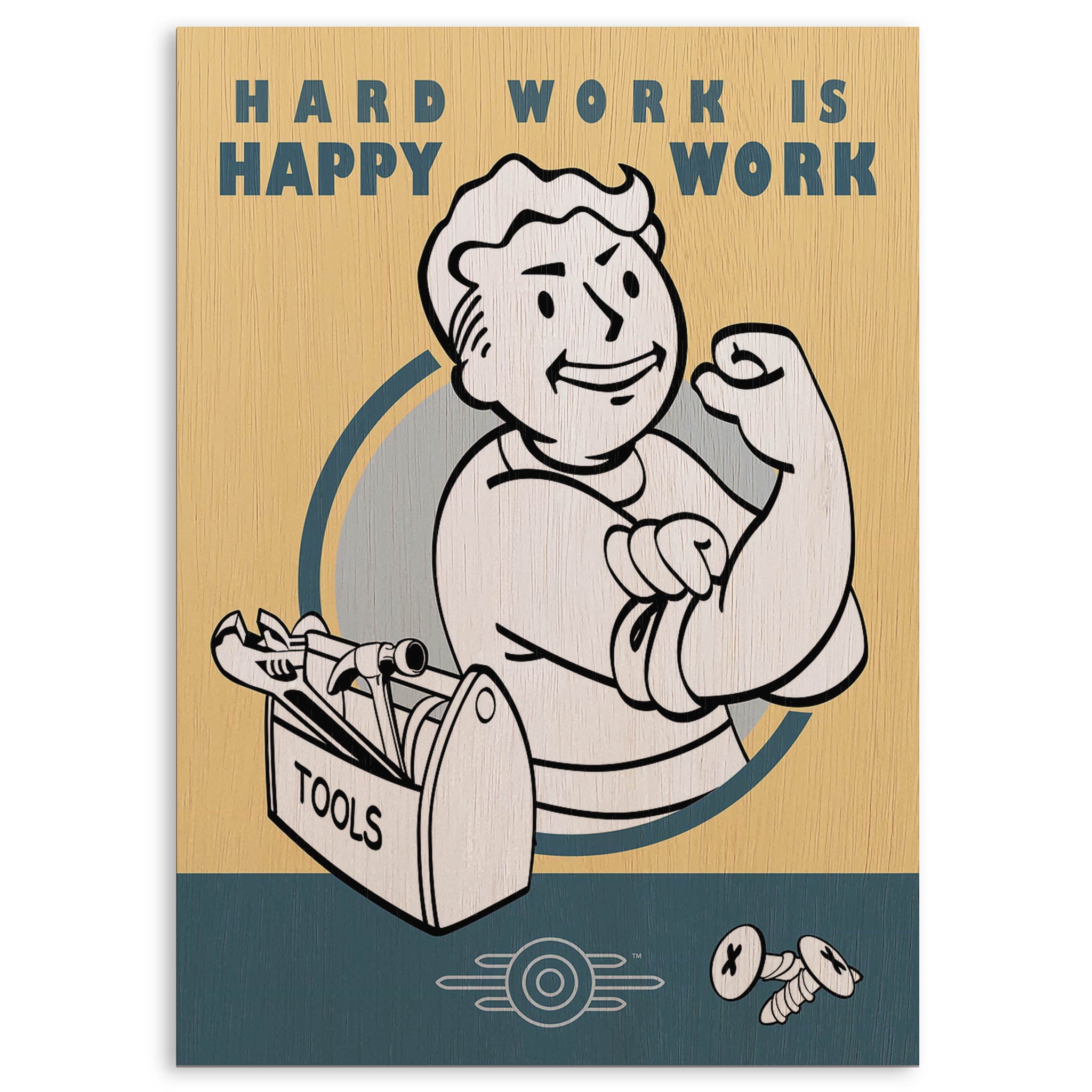 Hard Work Happy Work Wood Print by OnWood Australia
