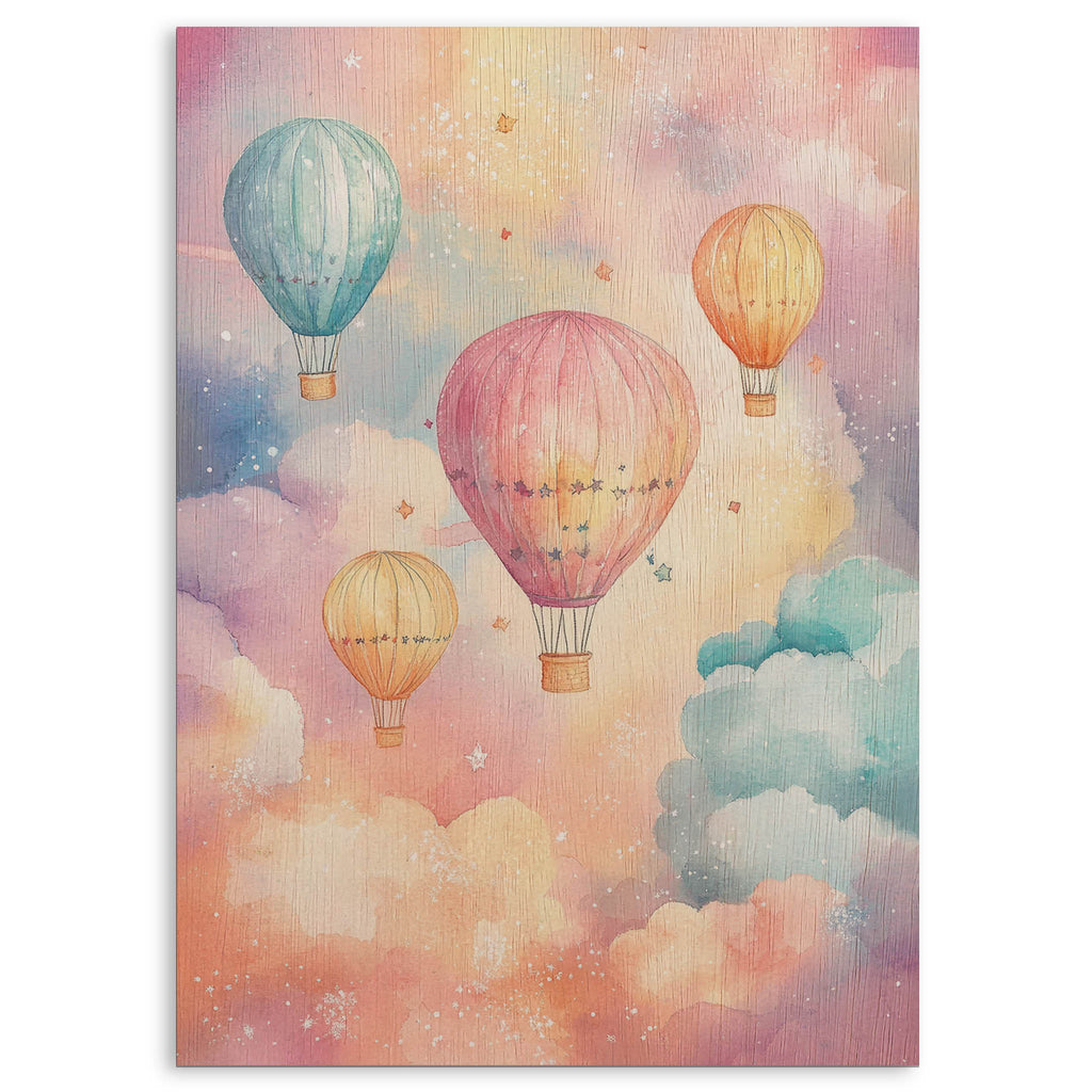 Hot Air Balloons Wood Print by OnWood Australia