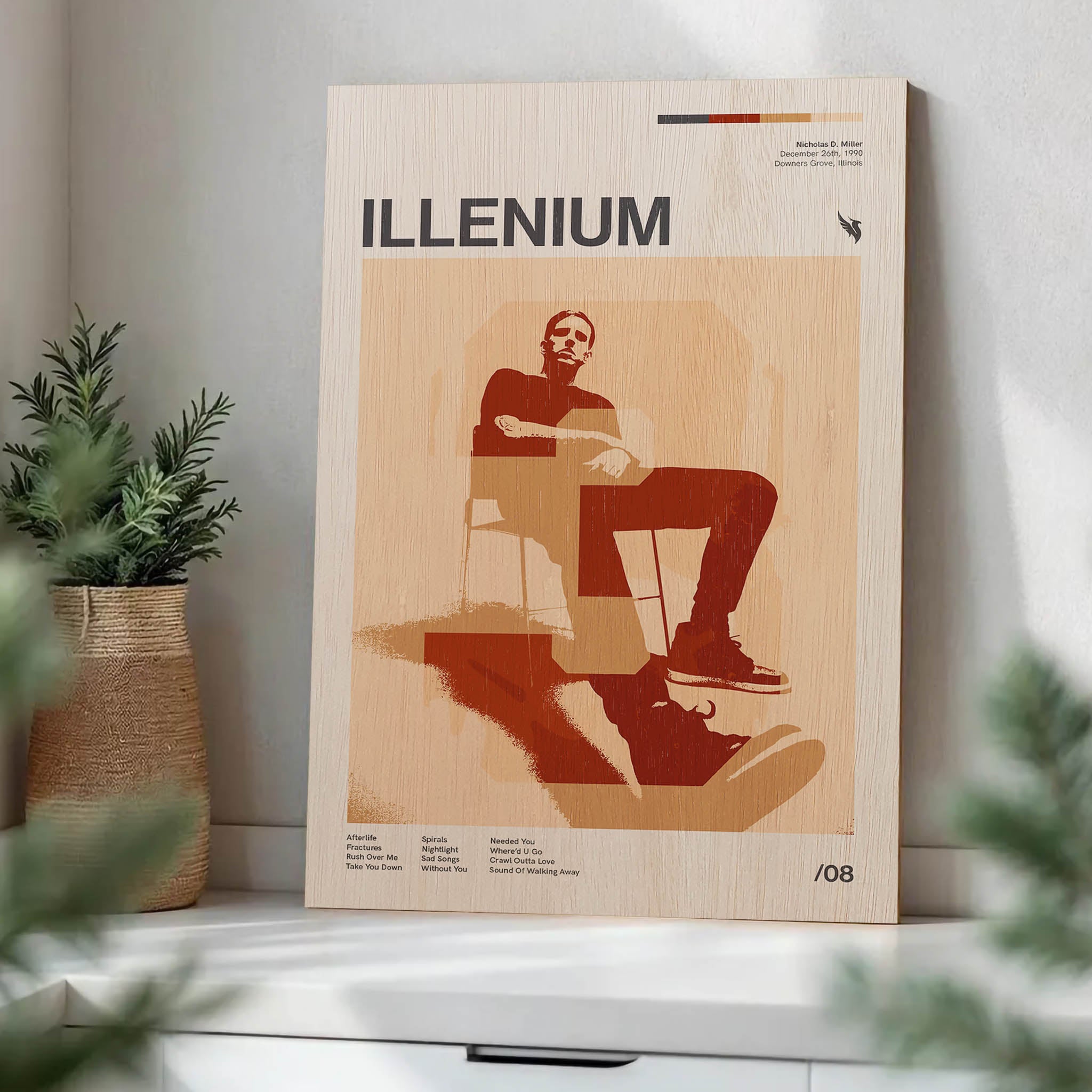 Illenium Wood Print by OnWood Australia