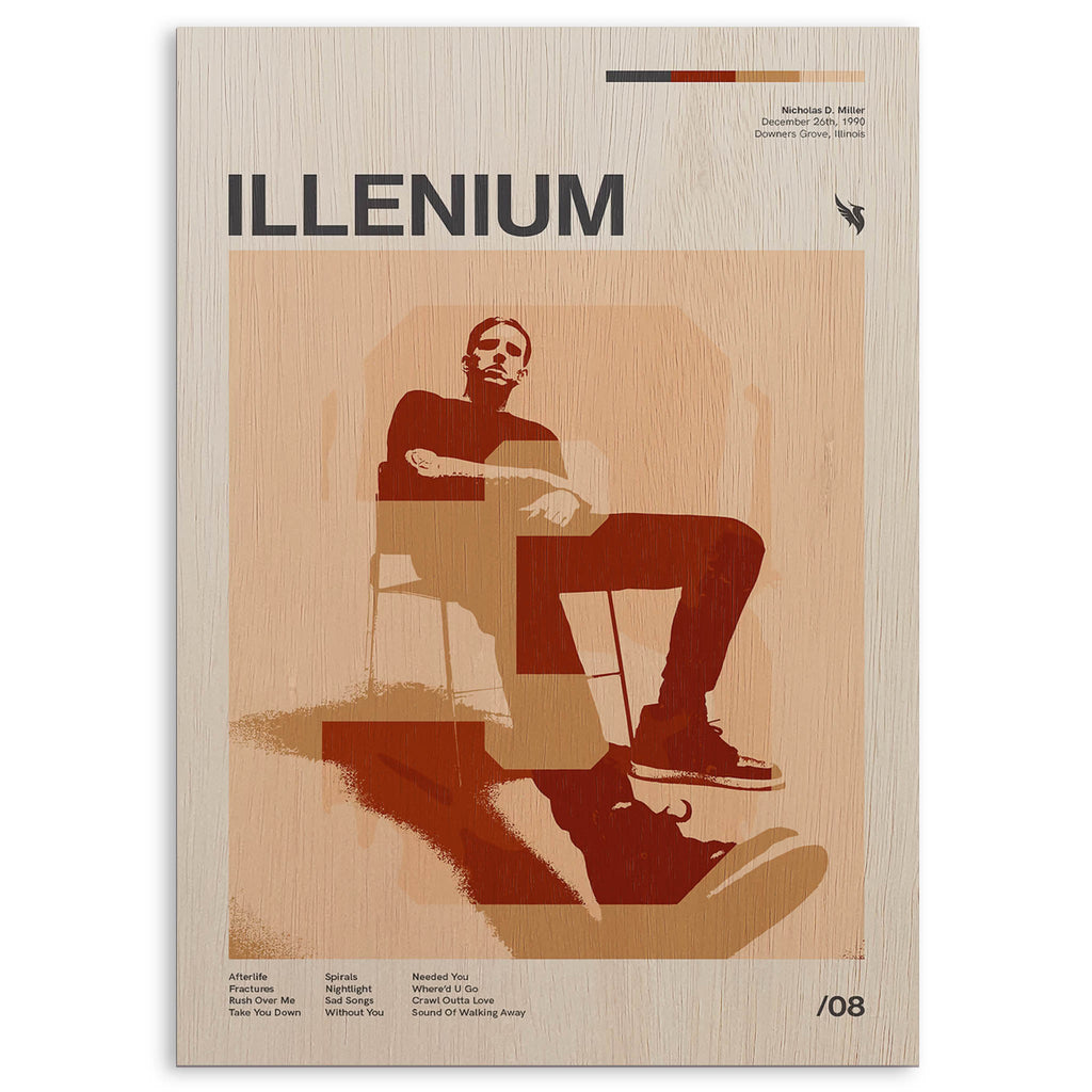 Illenium Wood Print by OnWood Australia