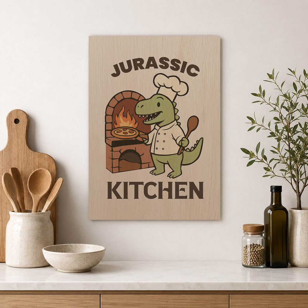Jurassic Kitchen Wood Print by OnWood Australia