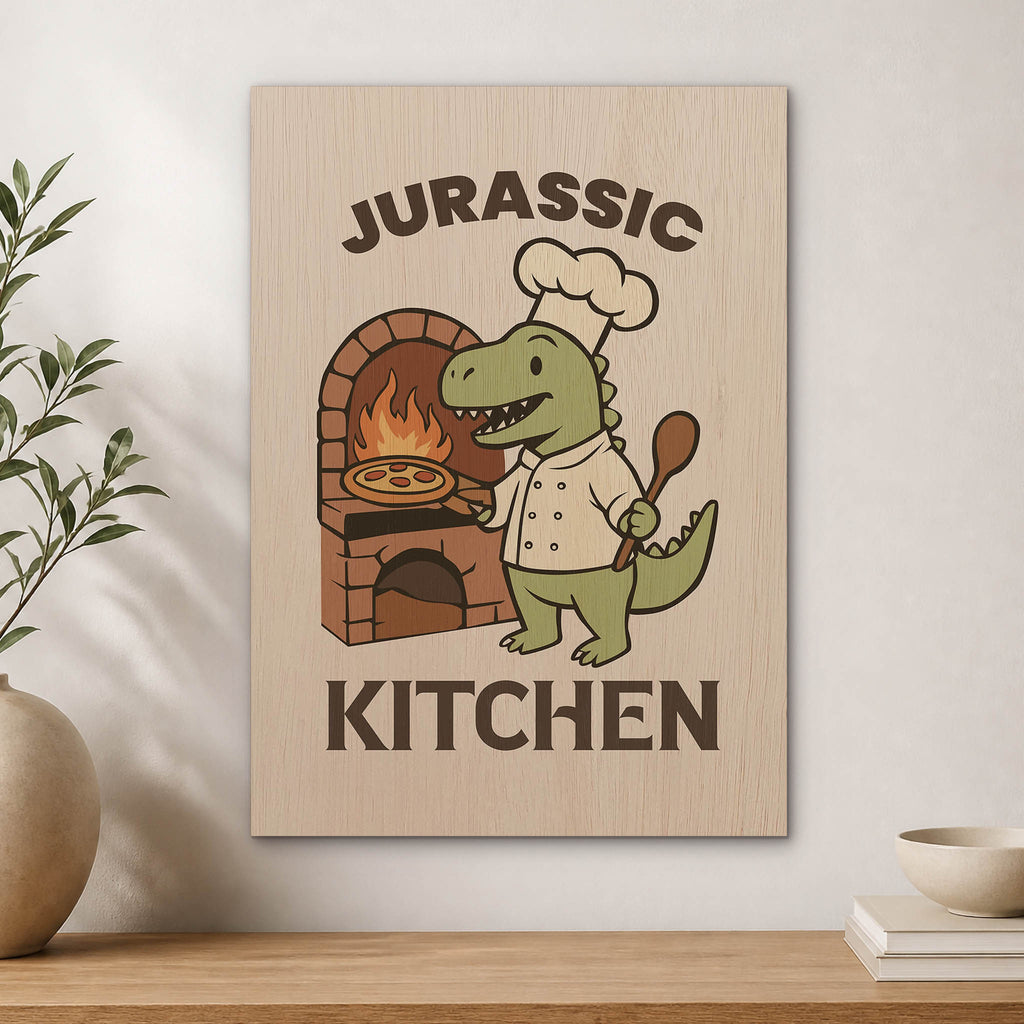 Jurassic Kitchen Wood Print by OnWood Australia