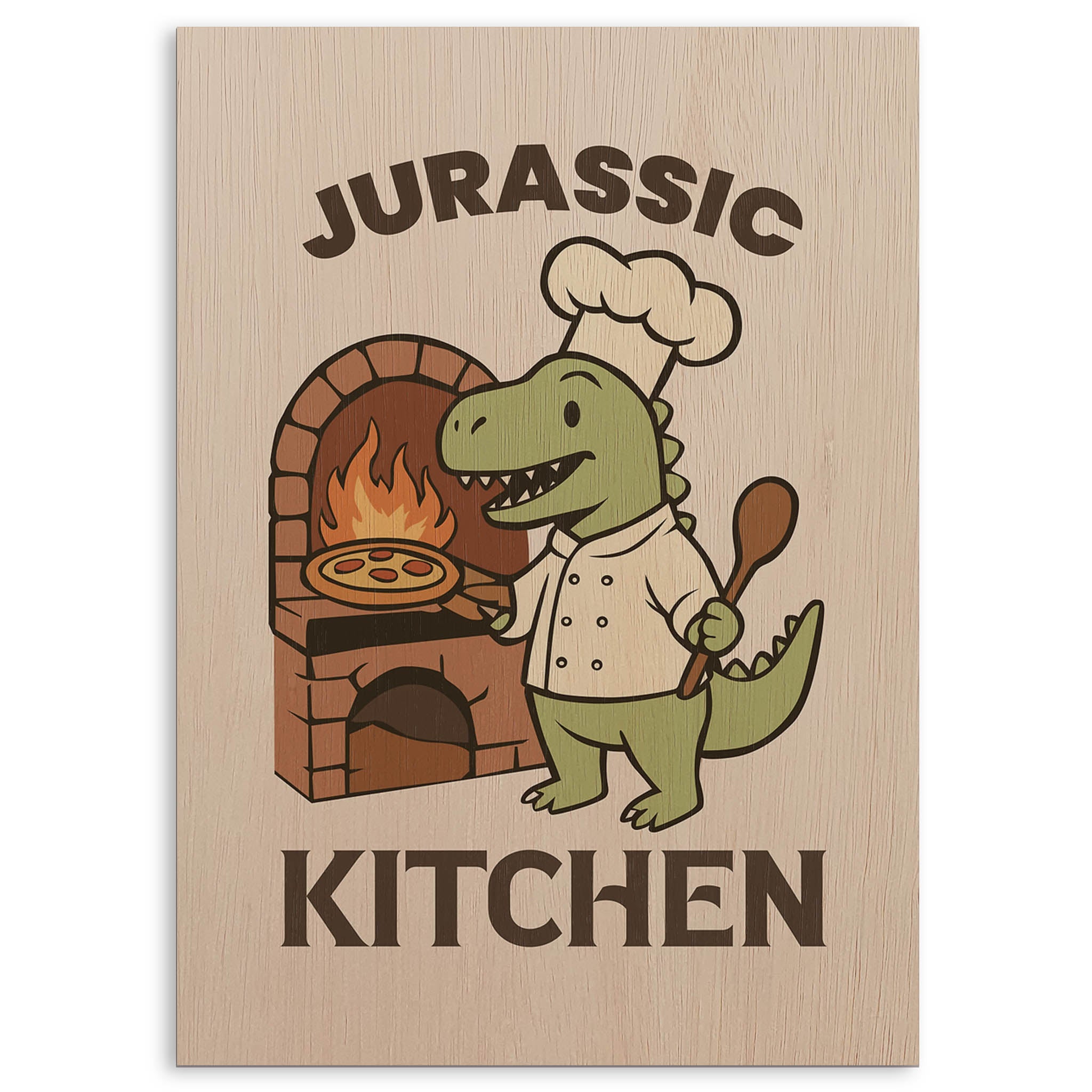 Jurassic Kitchen Wood Print by OnWood Australia
