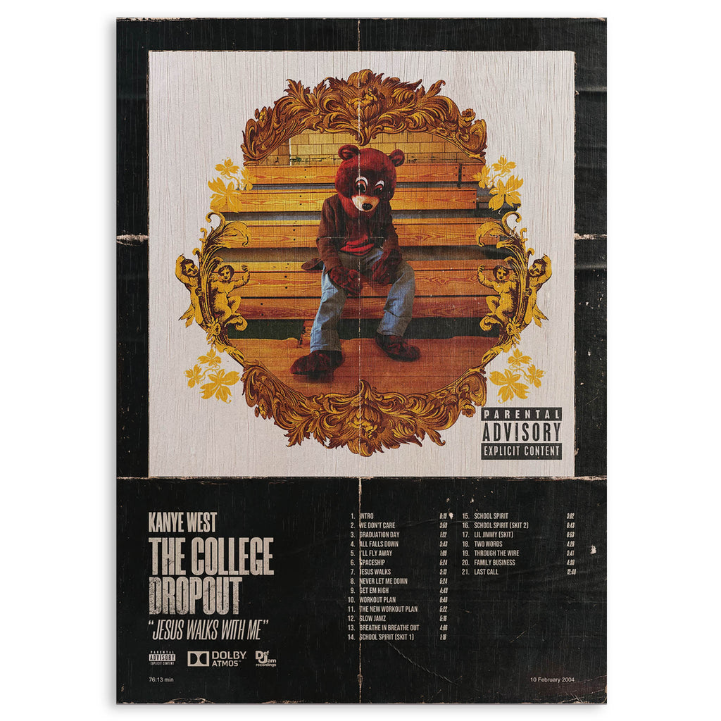 Kanye West College Dropout Wood Print by OnWood Australia
