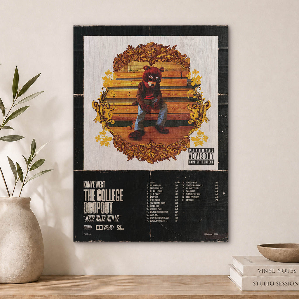 Kanye West College Dropout Wood Print by OnWood Australia
