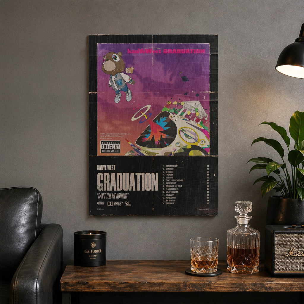 Kanye West Graduation Wood Print by OnWood Australia