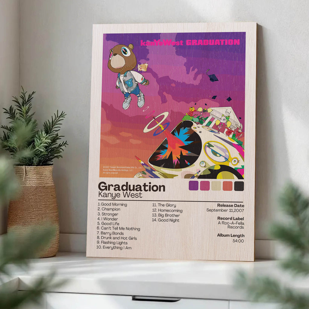 Kanye West Graduation Wood Print by OnWood Australia
