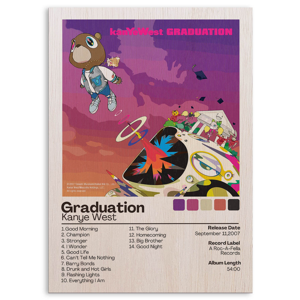 Kanye West Graduation Wood Print by OnWood Australia