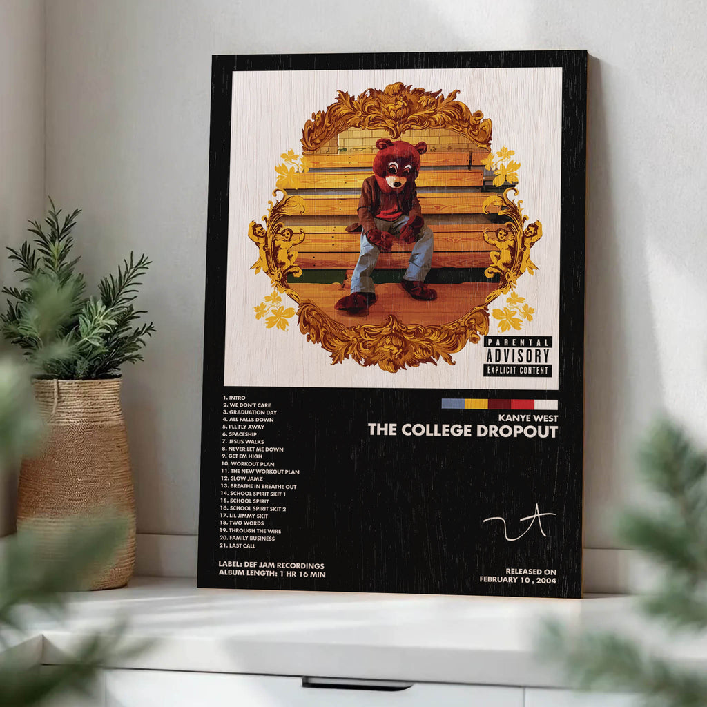 Kanye West the College Dropout Wood Print by OnWood Australia