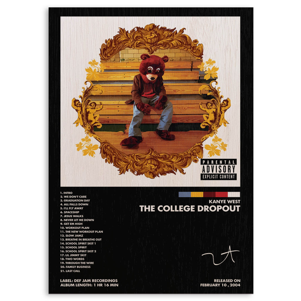Kanye West the College Dropout Wood Print by OnWood Australia