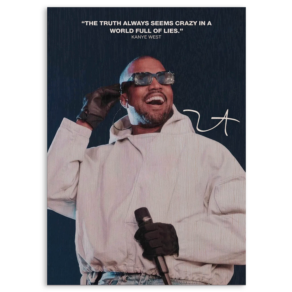 Kanye West Wood Print by OnWood Australia