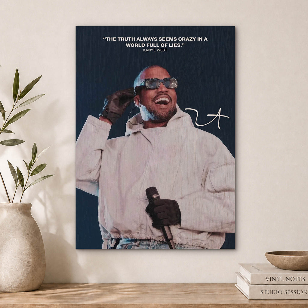 Kanye West Wood Print by OnWood Australia