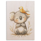 Koala and Bird Wood Print by OnWood Australia