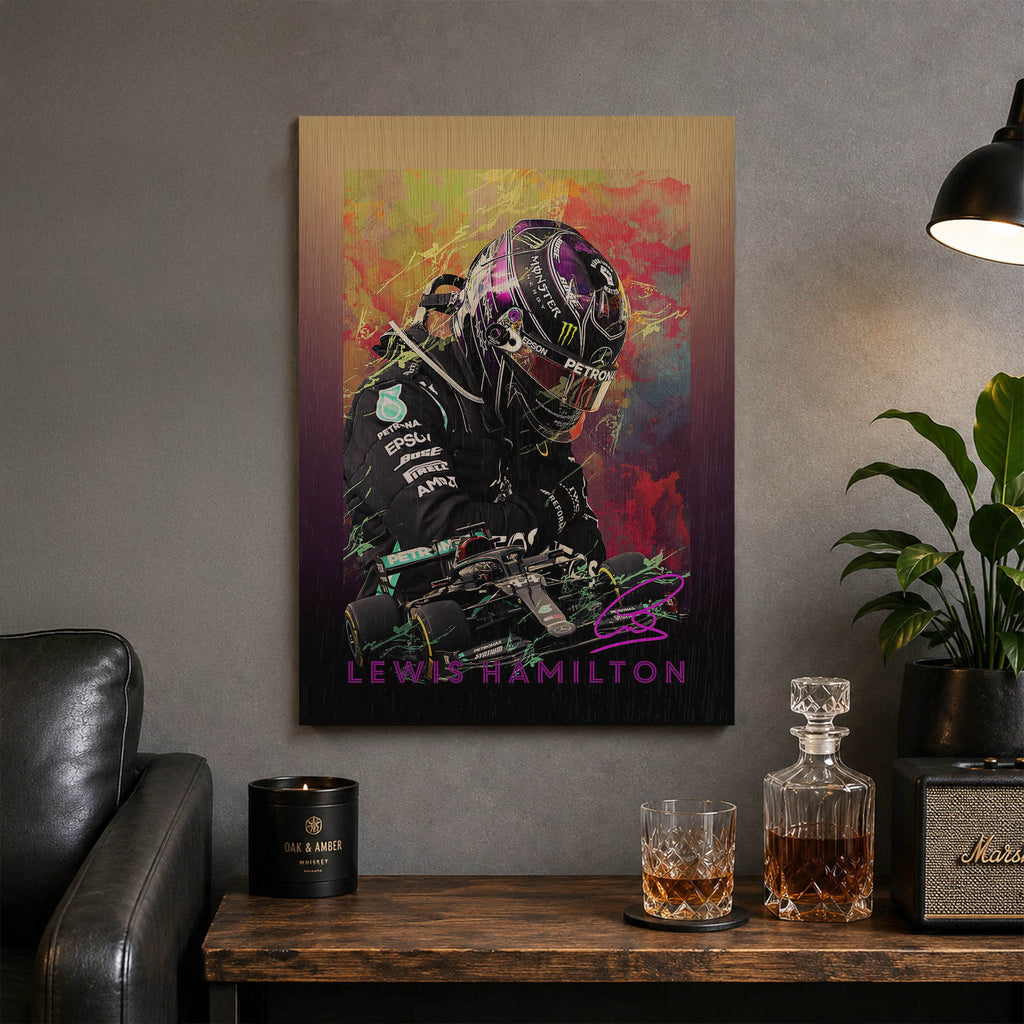 Lewis Hamilton Wood Print by OnWood Australia