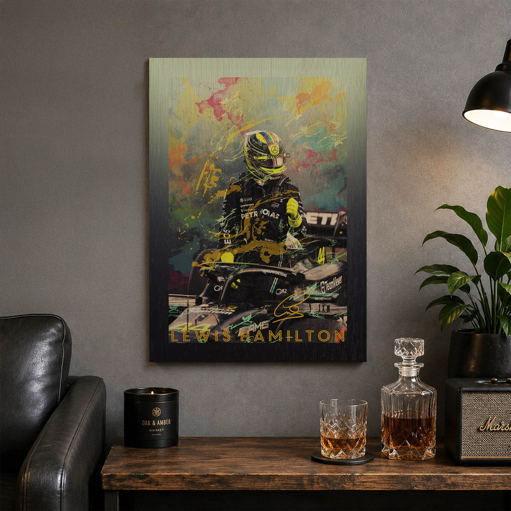 Lewis Hamilton Wood Print by OnWood Australia
